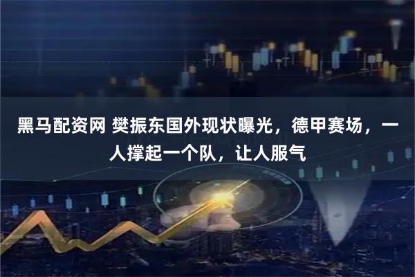 黑马配资网 樊振东国外现状曝光，德甲赛场，一人撑起一个队，让人服气